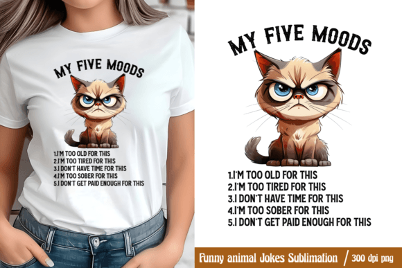 My Five Moods PNG Sublimation Graphic Crafts By CraftArt