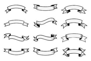 SVG Vintage Banner Ribbon Clipart Vector Gráfico Objetos Gráficos de Alta Qualidade Por shahtech50