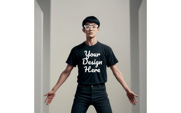 Sleek Black T-Shirt Mockup Graphic AI Illustrations By AnnuDesign