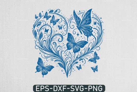 Sparkly Heart Butterfly Svg, Love Svg Graphic Crafts By uzzalroyy9706