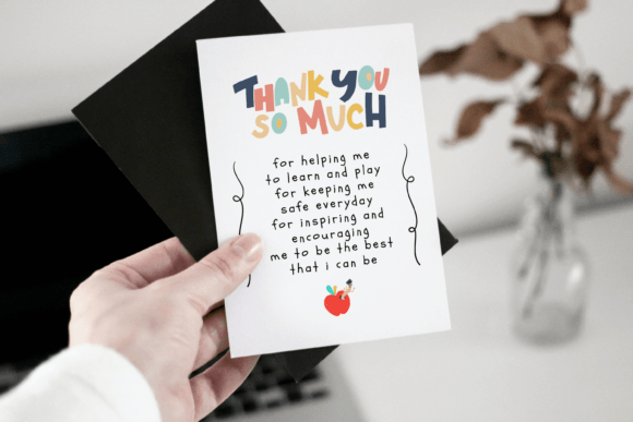 Teacher Thank You and Appreciation Card Graphic Print Templates By Haffa Studio