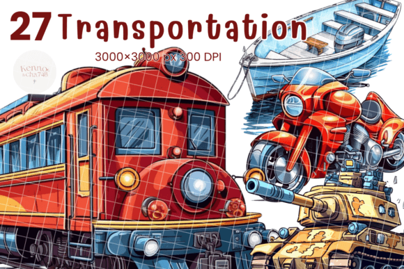 Transportation Grafik Druckbare Illustrationen Von kennocha748