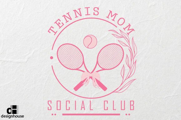 Vintage Tennis Mom Sports Pink Coquette Gráfico Diseños de Camisetas Por designhouse