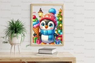 Watercolor Christmas Penguin Bundle Png Graphic Illustrations By Dreamshop 4