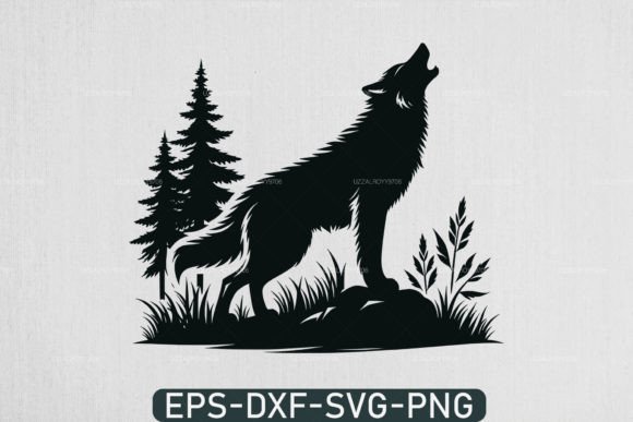Wolf Howling Svg, Forest Svg Animal Svg Graphic Crafts By uzzalroyy9706