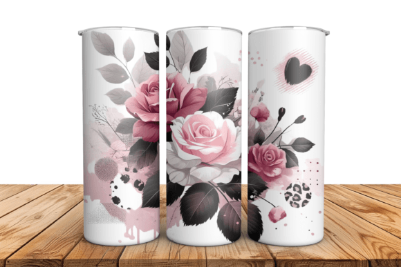 20oz Floral Roses Tumbler Wrap PNG Graphic Tumbler Wraps By murphysprintco