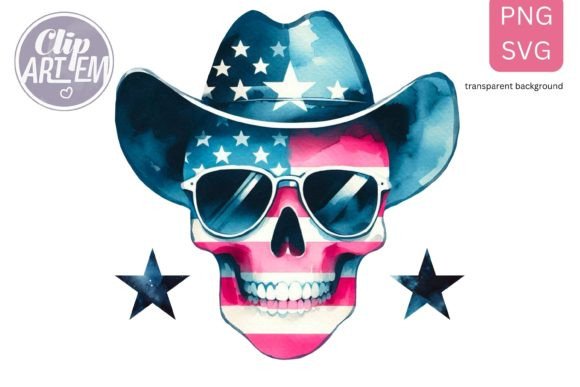 4th July Funny Skull PNG Image Transfer Graphic Illustrations By clipArtem