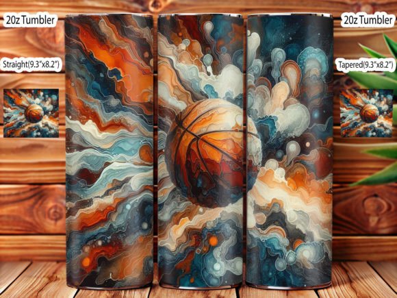 Basketball Alcohol Ink Tumbler Wrap Png Graphic Illustrations By IRSHOP