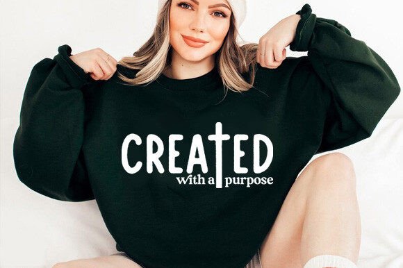 Created with a Purpose SVG PNG Graphic T-shirt Designs By Bundle store