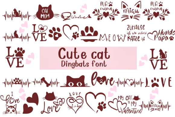 Cute Cat Dingbats Font By Nongyao