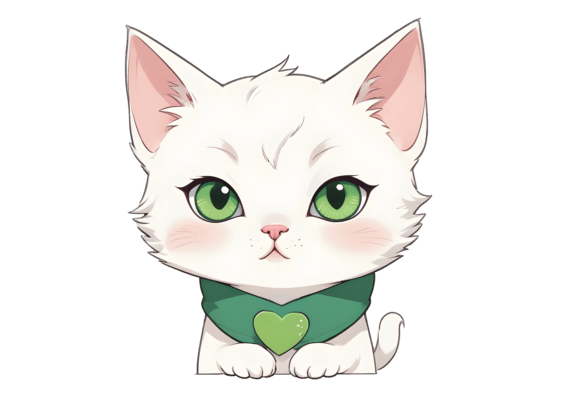 Cute Cat PNG Green 18 Graphic Illustrations By yaseenbaigart