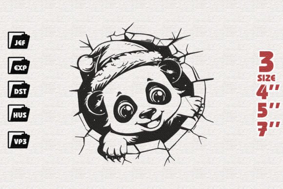 Cute Panda Baby Animals Embroidery Design By Nutty Creations