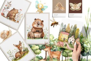 Cute Little Animal Clipart, Woodland PNG Graphic Illustrations By UsisArt 4