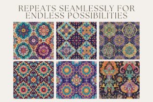 Intricate Bohemian Seamless Patterns Gráfico Patrones de Papel Por Inknfolly 2