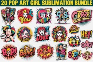 Pop Art Girl Sublimation Bundle Graphic T-shirt Designs By Craft Sublimation Design 1