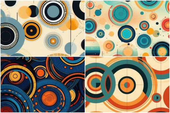 Rings and Circles Pattern Design Gráfico Patrones IA Por Background Graphics illustration
