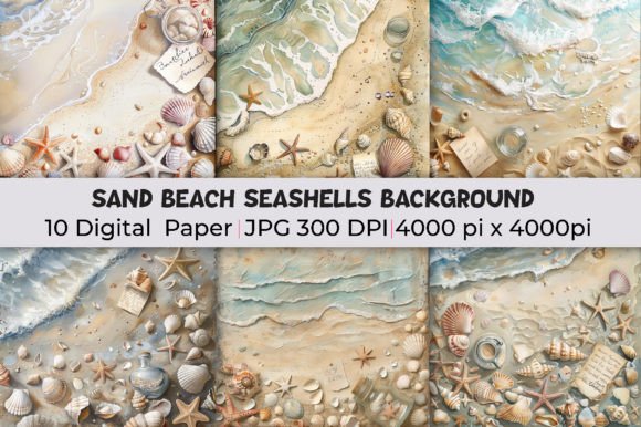 Sand Beach Seashells Background Graphic Backgrounds By mirazooze