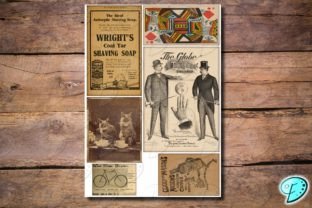 Vintage Gentleman Junk Journal Kit Grafik Hochwertige grafische Objekte Von Emily Designs 10