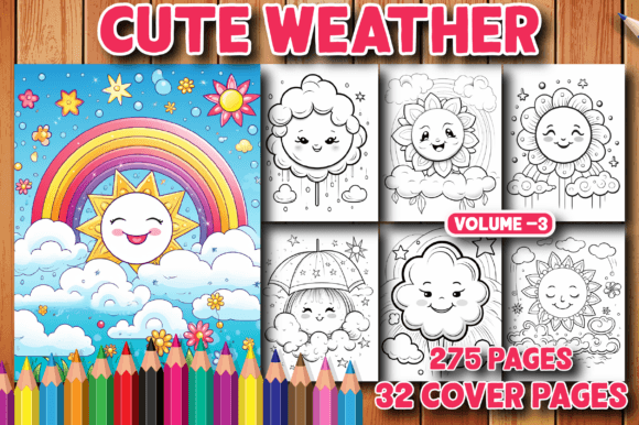 275 Cute Weather Coloring Pages for V-3 Graphic Coloring Pages & Books Kids By MN DeSign