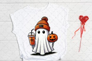 Cute Ghost Coffee Fall Pumpkin Halloween Graphic Illustrations By Flora Co Studio 2