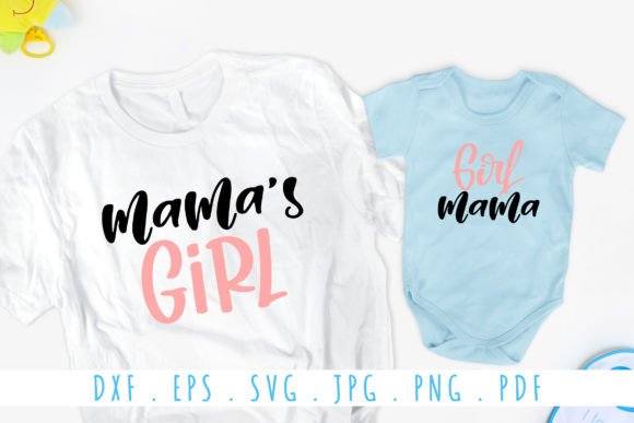 Girl Mama SVG Matching Shirts Gráfico Artesanato Por dapiyupi
