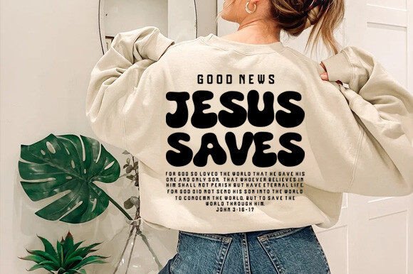 Good News Jesus Saves SVG PNG Afbeelding T-shirt Designs Door Bundle store