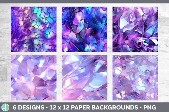 Holographic Purple Paper Backgrounds | Graphic AI Illustrations By Enliven Designs