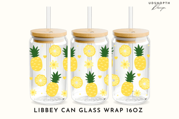 Pineapples Can Glass Wrap Svg Gráfico Manualidades Por UDShopTHDesign