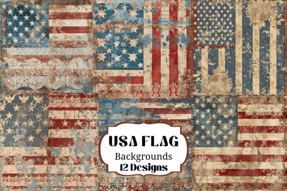 USA American Flag Distressed Backgrounds Graphic Backgrounds By Laura Beth Love