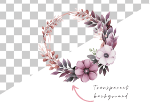 Watercolor Mauve Floral Clipart Graphic AI Illustrations By Clip Craft Emporium 6