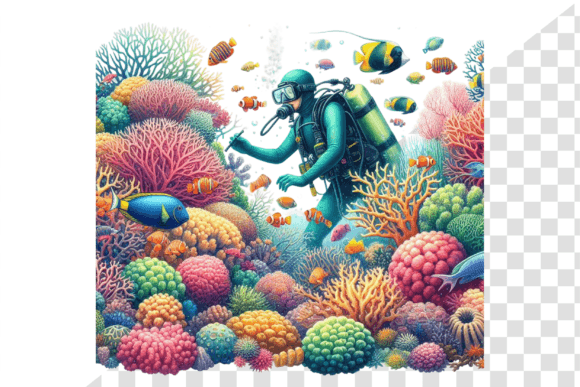 Watercolor OceanVista Coral World Illustration Illustrations Imprimables Par Design Store