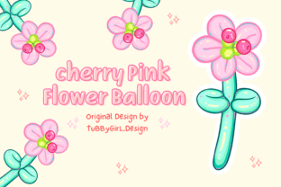 Cherry Pink Flower Balloon Clipart Png Graphic Illustrations By Tubbygirl Design 1