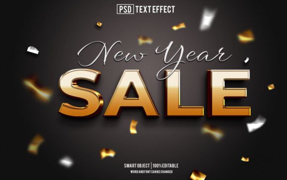 New Year Sale Text Effect Gráfico Estilos de capas Por naharfatkhurrokhim