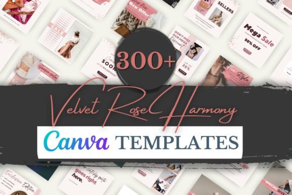 300+ Velvet Rose Harmony Canva Templates Graphic Social Media Templates By ResumeFabs
