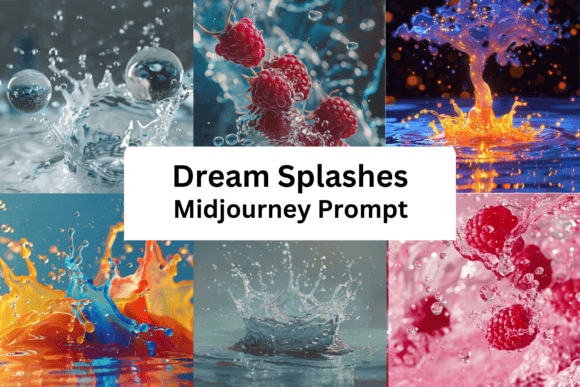 Ai Prompt for Dreamy Splashes Gráfico Ilustrações para Impressão Por Digital Delight