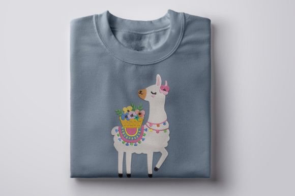 Beauty Alpaca Embroidery Animales Salvajes Diseño de Bordado Por Memo Design