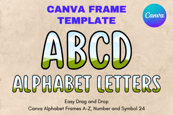 Canva Letters Frame Alphabet Template_24 Graphic Print Templates By Mellow Template