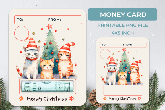 Christmas Money Card, Money Holder Graphic AI Illustrations By KMarinaDesign