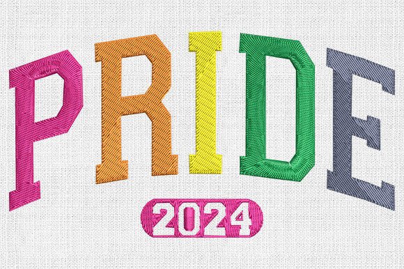 Colorful Pride Word 2024 Awareness Embroidery Design By svgcronutcom