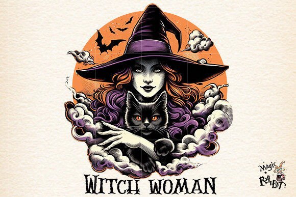Halloween Witch PNG Sublimation Illustration Illustrations Imprimables Par Magic Rabbit
