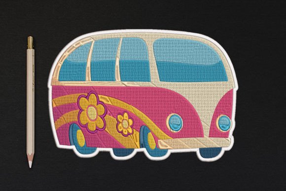Hippie Van Boho Embroidery Design By wick john