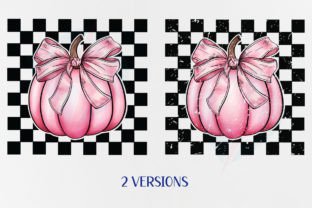Pumpkin Checkered Coquette Pink PNG Fall Graphic T-shirt Designs By Premium Digital Files 2