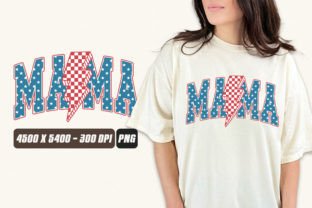 Retro MAMA 4th of July Varsity PNG Graphic T-shirt Designs By Yvaine 1