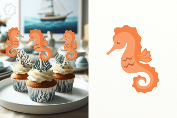 Seahorse Kids Party Layered Cut File Gráfico SVG 3D Por emokeart
