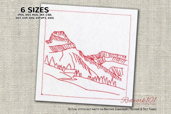 Swiss Alps Mountain Switzerland Europe Embroidery Design By Redwork101