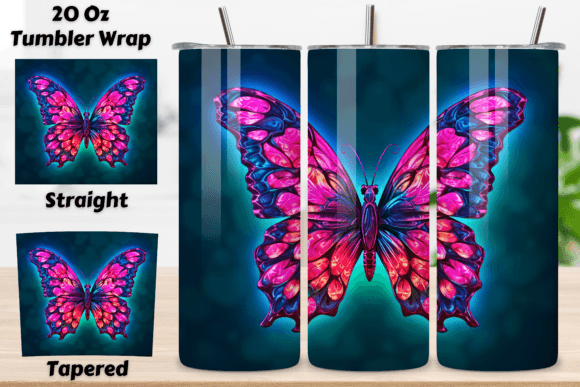 Tumbler Wrap 3d Butterfly Sublimation Grafica Creazioni Di Florid Printables