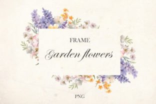 Watercolor Garden Flowers Frame Gráfico Ilustraciones Imprimibles Por lesyaskripak.art