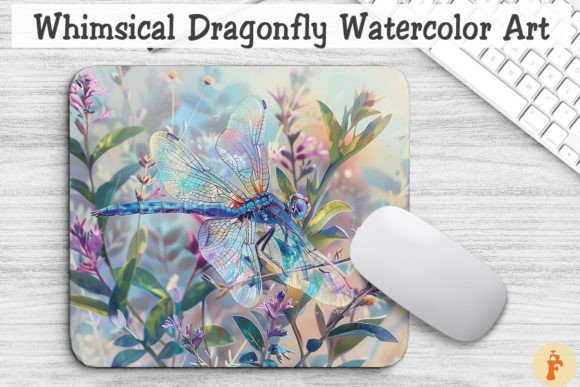 Whimsical Dragonfly Watercolor Art Gráfico Fondos Por Foxmia