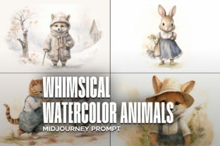 Whimsical Watercolor Animals Prompt Grafica Grafiche AI Di MadeByAI Studio 1