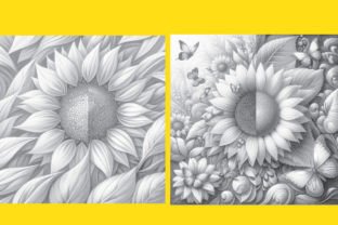 Beautiful Illustration Sunflower Grafica Pagine e libri da colorare per adulti Di Nad 07 July Studio Design 3